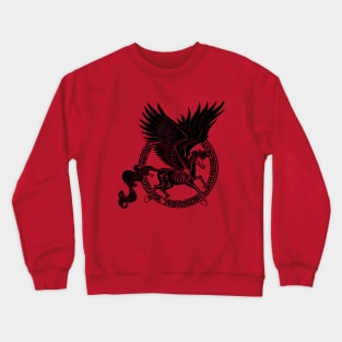 Greek Pegasus (black, no background) Crewneck Sweatshirt